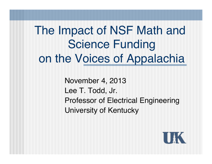 the impact of nsf math and science funding on the voices