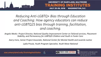Reducing Anti-LGBTQ+ Bias through Education  and Coaching: How agency educators can reduce
