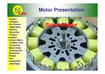 Solen Motor  Our Product  Application  Industry  Brand Our  Product  Installed  Current