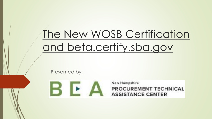 and beta certify sba gov