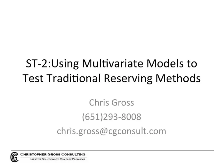st 2 using mul variate models to test tradi onal