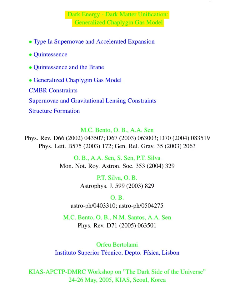 dark energy dark matter unification generalized chaplygin
