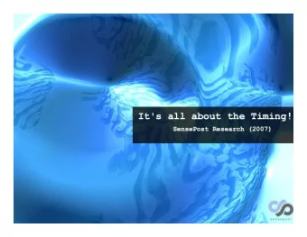 Agenda   Who we are   What this talk is about   Why?   Background   Timing as a