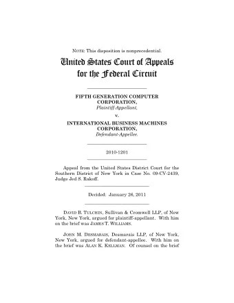 United States Court of Appeals  for the Federal Circuit  __________________________  FIFTH