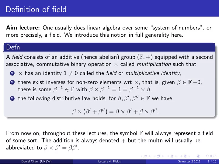 definition of field