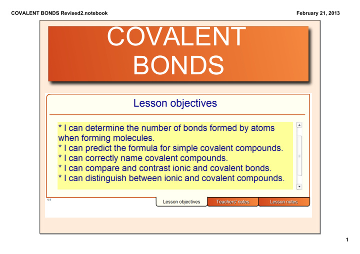 covalent bonds