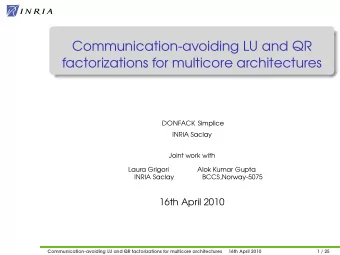Communication-avoiding LU and QR  factorizations for multicore architectures  DONFACK Simplice