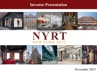 Investor Presentation  February 2014  November 2015  0  Forward Looking Statements &amp;