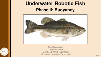 Underwater Robotic Fish  Phase II: Buoyancy  Final Presentation  Project #15029  Multidisciplinary