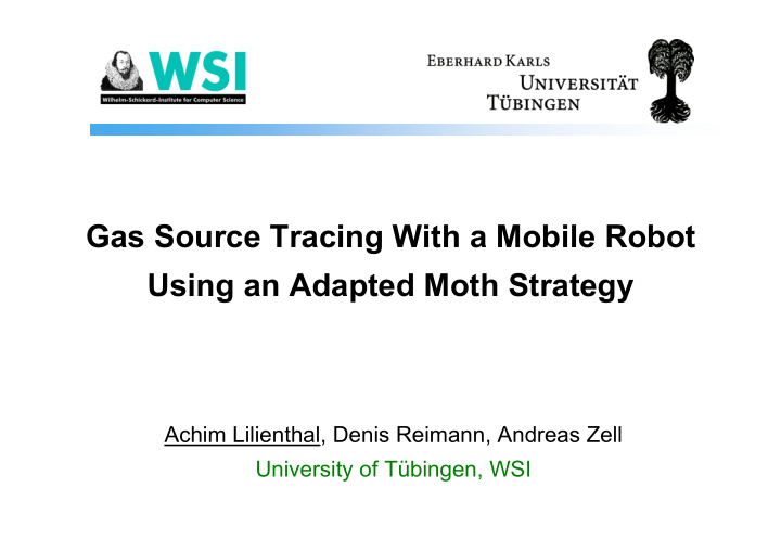 gas source tracing with a mobile robot using an adapted