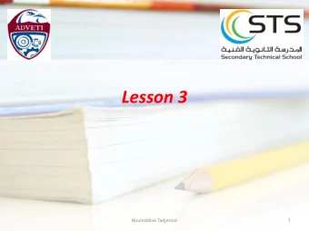 Lesson 3 1  Noureddine Tadjerout  System Board Components    Chipsets    Expansion slots