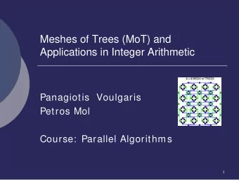 Meshes of Trees (MoT) and  Applications in Integer Arithmetic  Panagiotis Voulgaris  Petros Mol