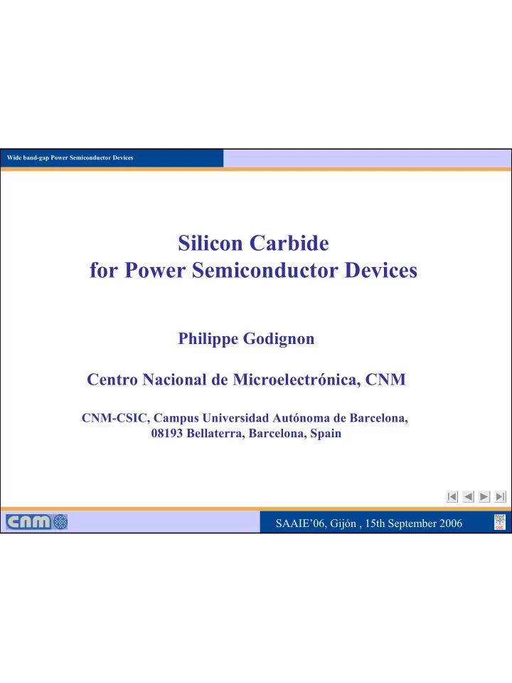 silicon carbide for power semiconductor devices