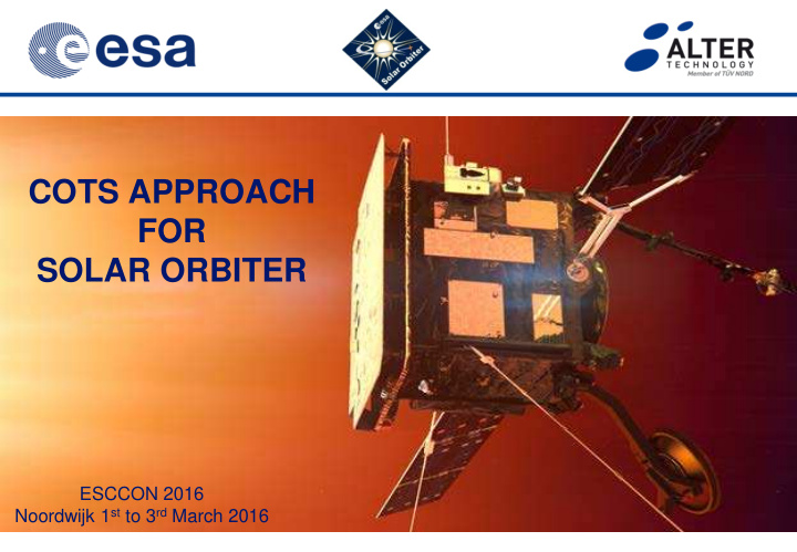 cots approach for solar orbiter