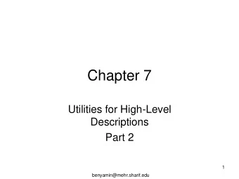 Chapter 7  Utilities for High-Level  Descriptions  Part 2  1  benyamin@mehr.sharif.edu  Array Type