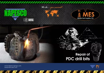 PDC drill bits  www.napescogroup.com  www.mes-uae.com  Repair of PDC drill bits  EGYPTIAN  PROJECT