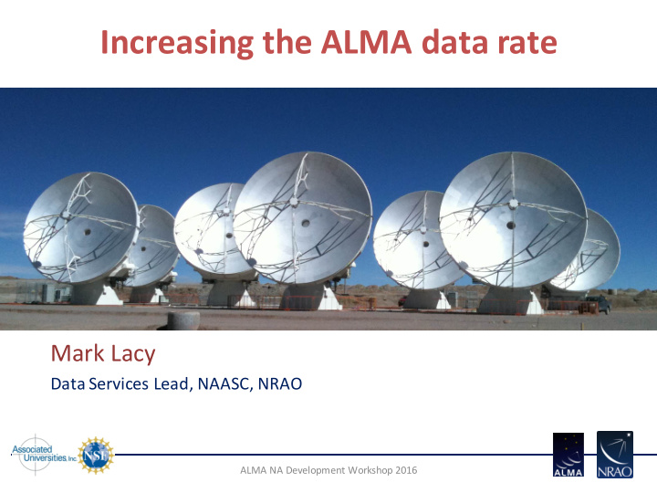 increasing the alma data rate