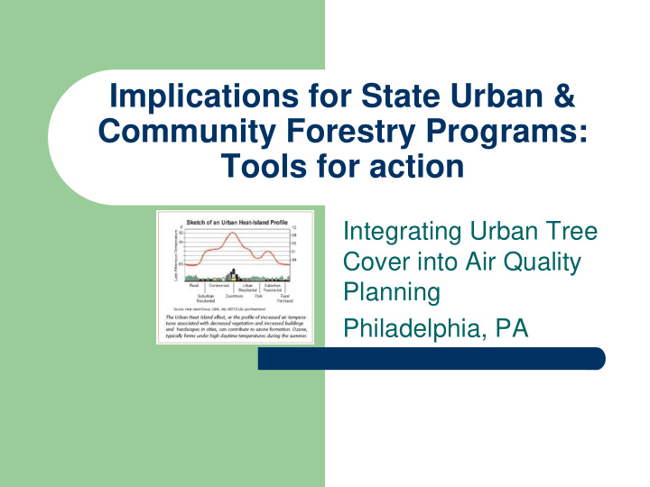 implications for state urban community forestry programs