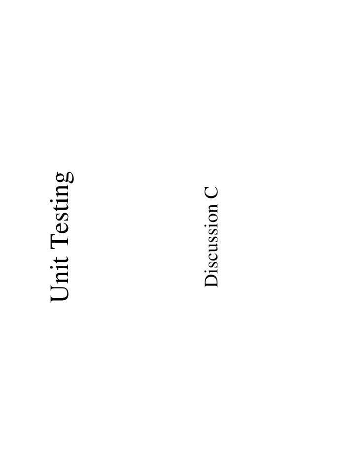 unit testing