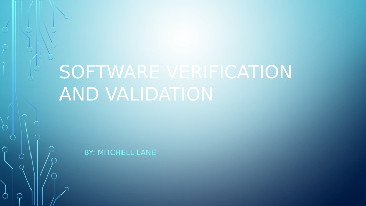 software verification and validation