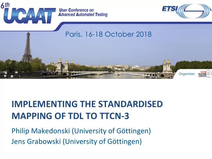 implementing the standardised