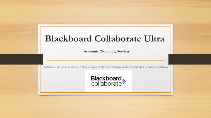 blackboard collaborate ultra