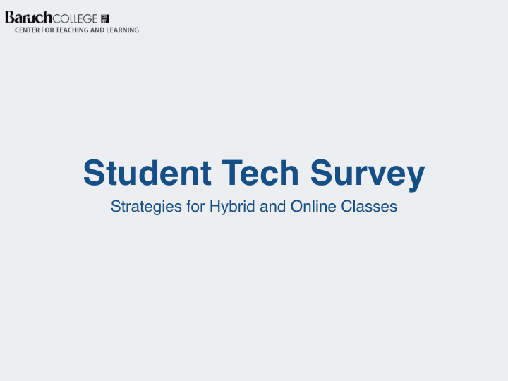student tech survey