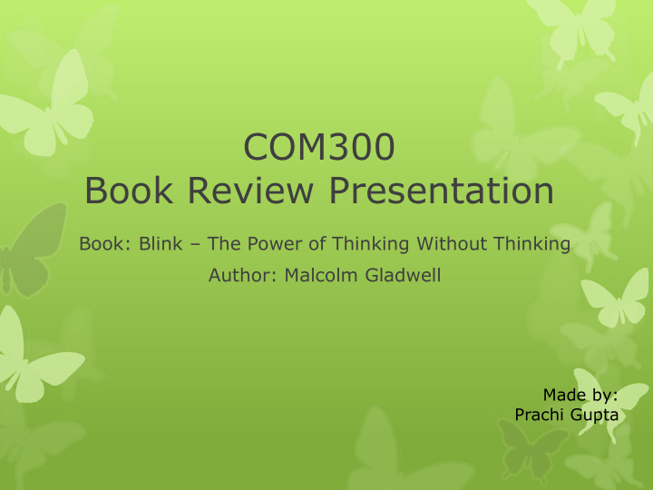 com300 book review presentation