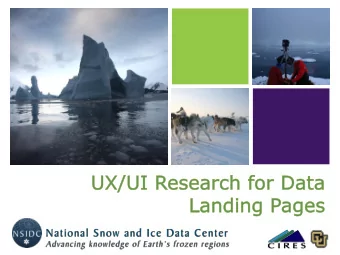 Data Landing Page  Current State  All users can currently do on  Users struggle with the terms  our