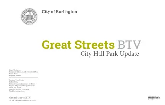 Great Streets BTV  City Hall Park Update  City of Burlington  Community &amp; Economic Development