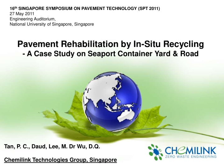 pavement rehabilitation by in situ recycling