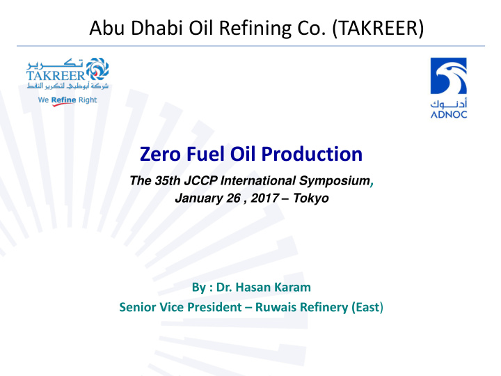 abu dhabi oil refining co takreer