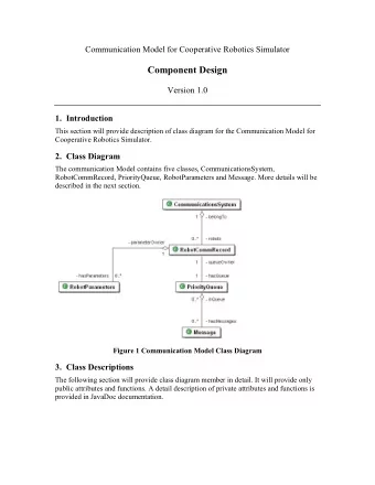Component Design  Version 1.0  1. Introduction  This section will provide description of class