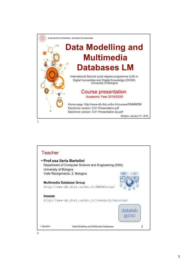 data modelling and multimedia databases lm