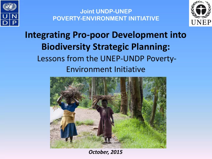 integrating pro poor development into biodiversity