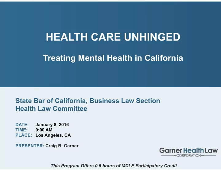 health care unhinged