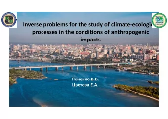 Inverse problems for the study of climate-ecological  processes in the conditions of anthropogenic