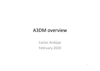 A3DM overview Carlos Andjar  February 2020  1 PERSONAL INTRODUCTION  Web  Announcements