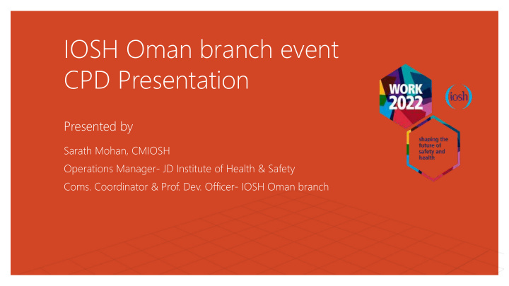 iosh oman branch event