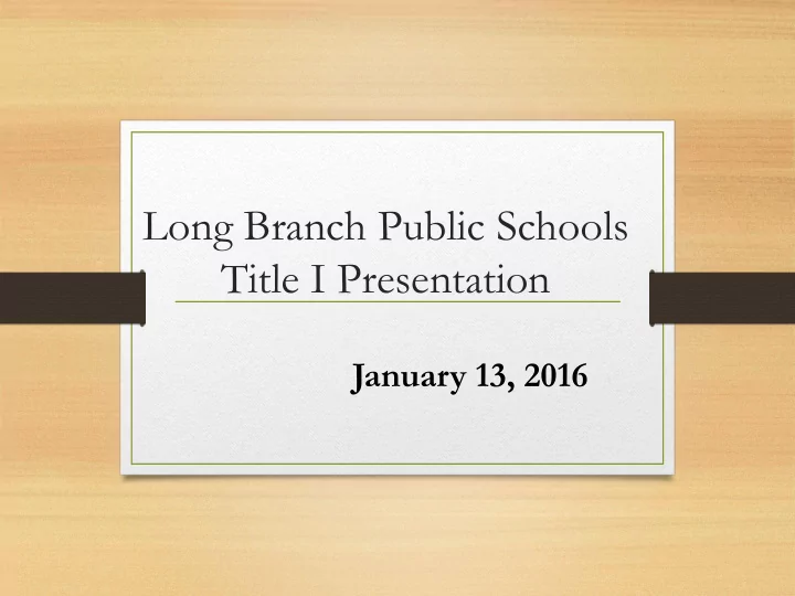 title i presentation