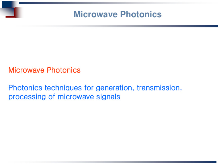 microwave photonics