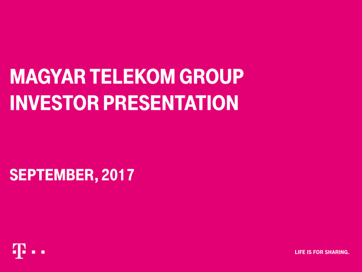 magyar telekom group investor presentation
