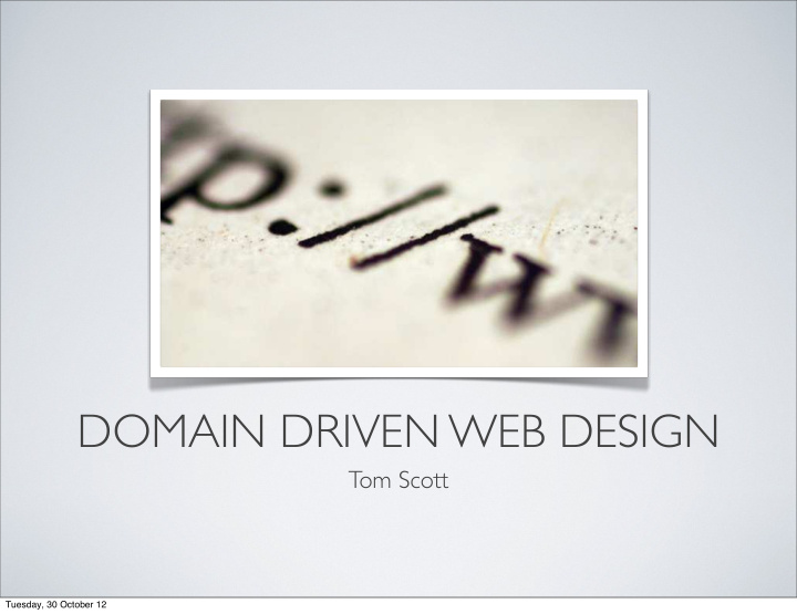 domain driven web design