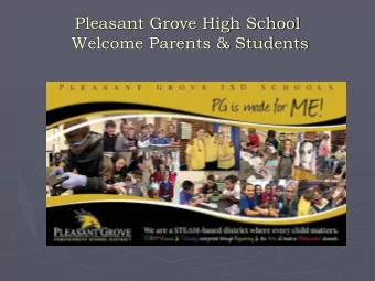 Pleasant Grove High School  Welcome Parents &amp; Students  Introductions  Principal, Mendy Sharp