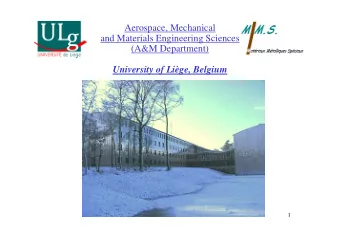 Aerospace, Mechanical  and Materials Engineering Sciences  (A&amp;M Department)  University of