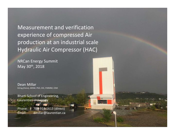 measurement and verification experience of compressed air