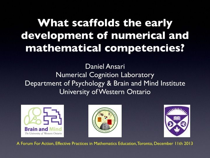 what scaffolds the early development of numerical and