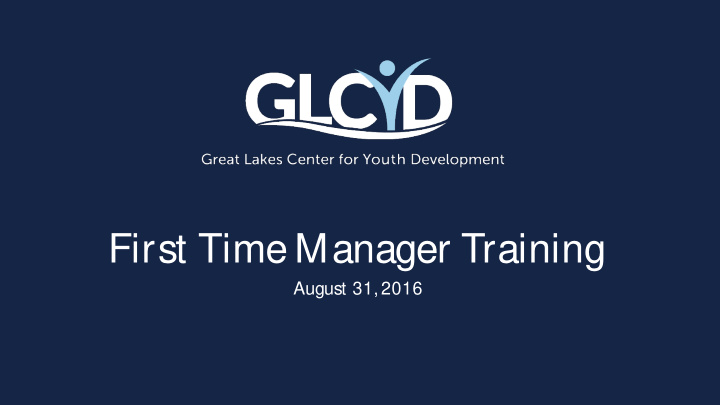 first time manager training