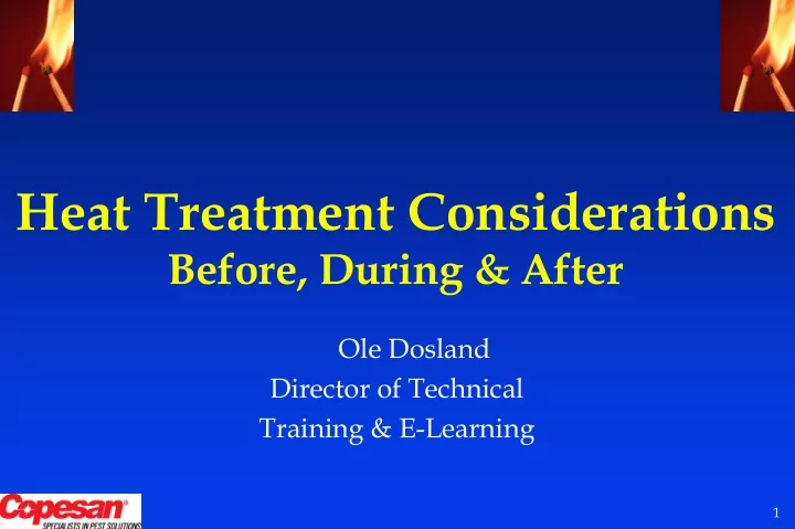 heat treatment considerations