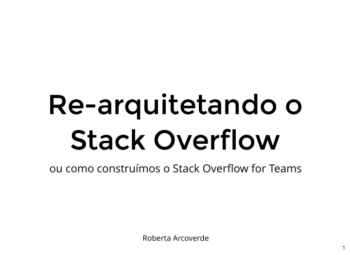 re arquitetando o re arquitetando o stack overflow stack